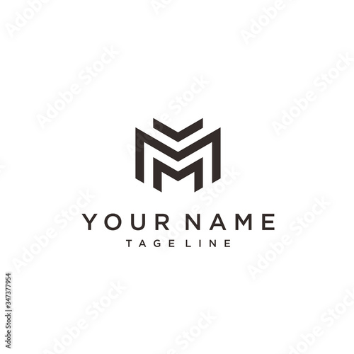 Letter M line logo design. Linear creative minimal monochrome monogram symbol. Universal elegant vector sign design. Premium business logotype.