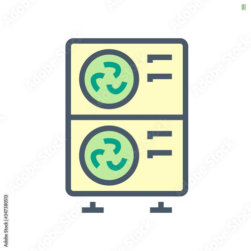 Air compressor part of air conditioner system vector icon design, 64x64 pixel perfect and editable stroke.