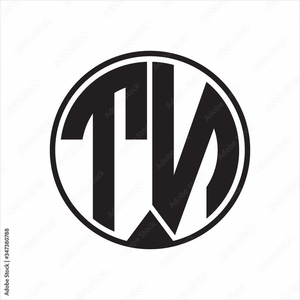 TN Logo monogram circle with piece ribbon style on white background TN Logo monogram circle with piece ribbon style on white background