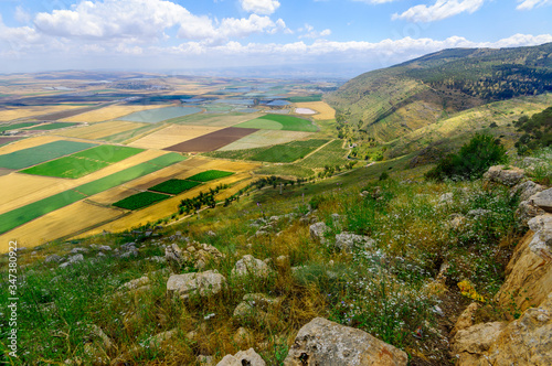 Konstfotografi Landscape of the Jezreel Valley from Mount Gilboa