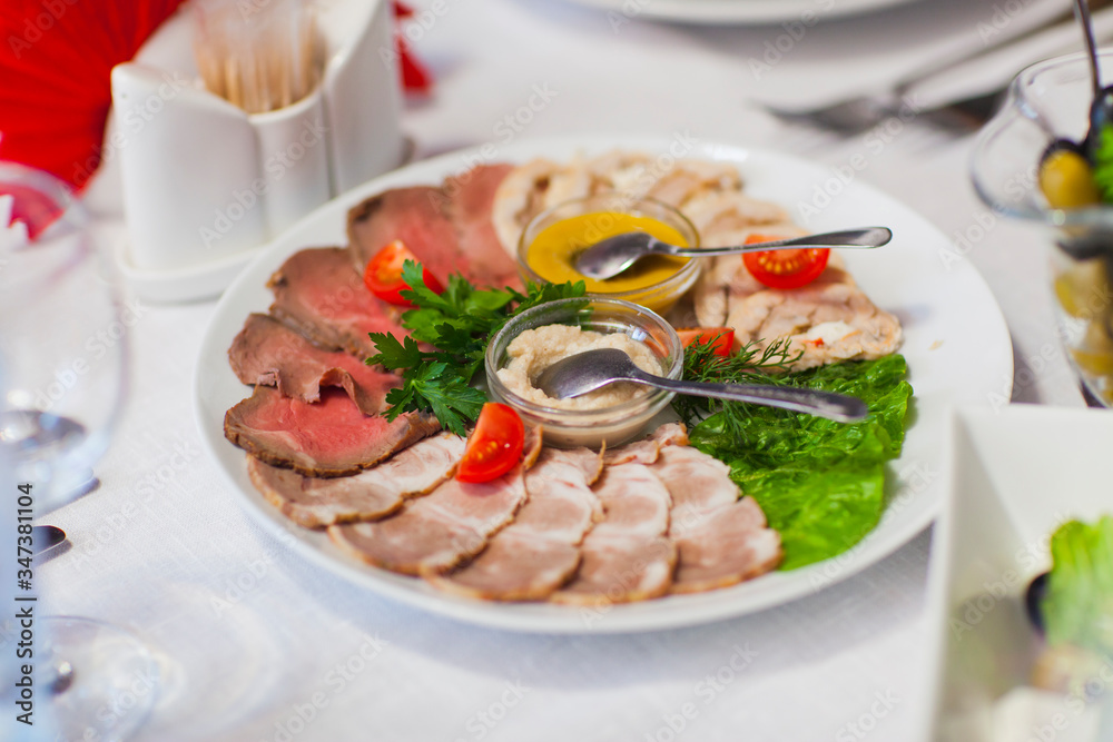 cold cuts on the festive table cold cuts on the festive table