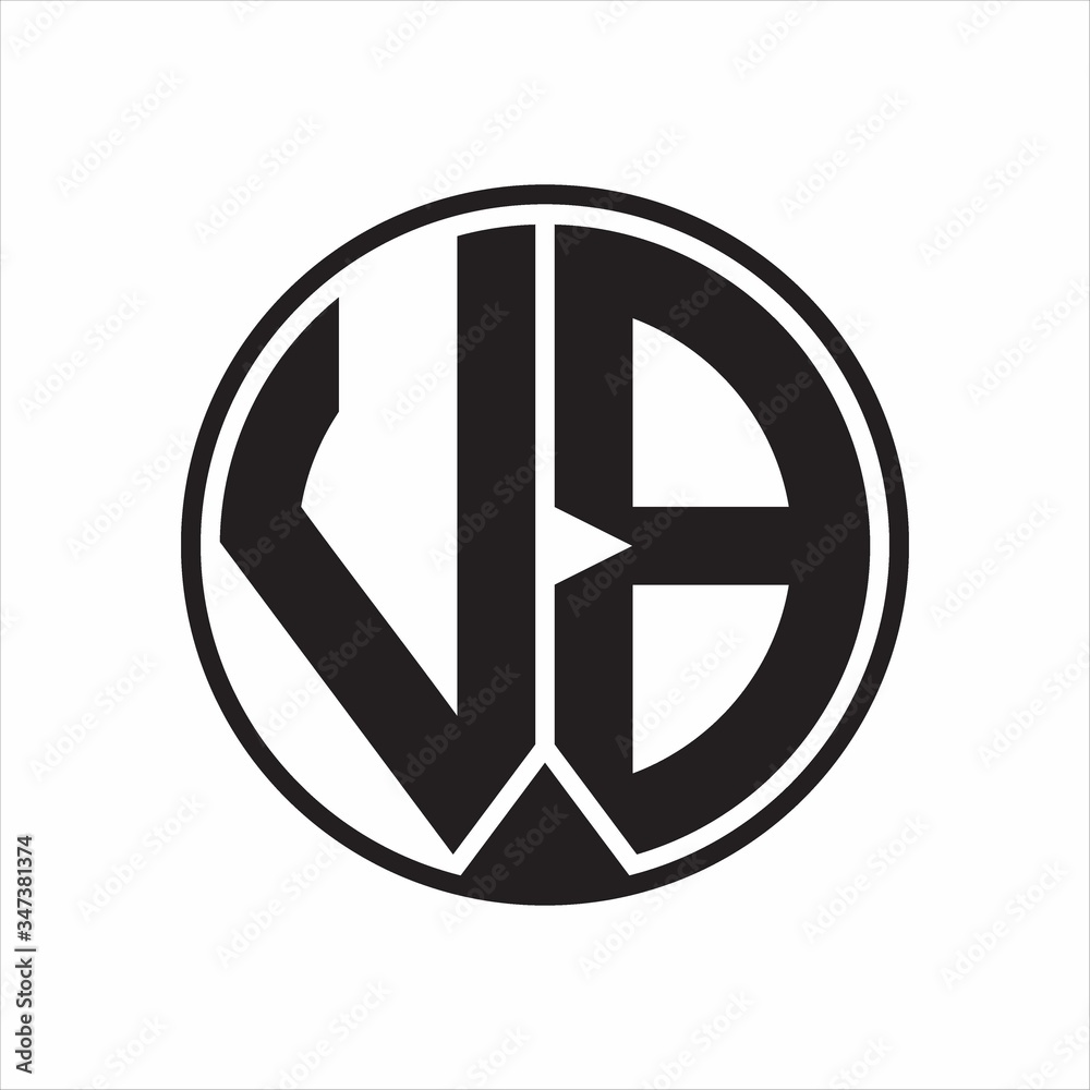 VB Logo monogram circle with piece ribbon style on white background VB Logo monogram circle with piece ribbon style on white background
