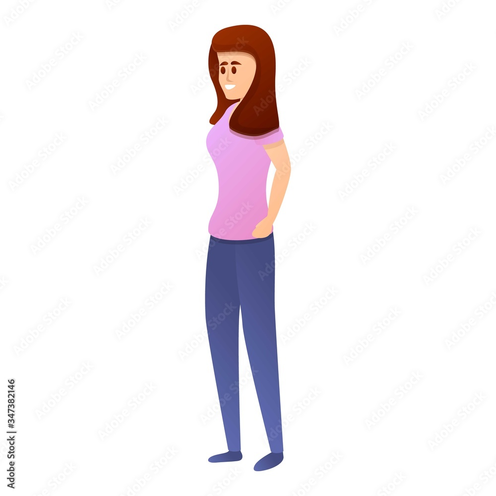 Girl visitor planetarium icon. Cartoon of girl visitor planetarium vector icon for web design isolated on white background Girl visitor planetarium icon. Cartoon of girl visitor planetarium vector icon for web design isolated on white background