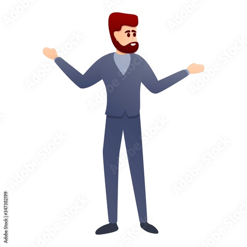 Hipster planetarium visitor icon. Cartoon of hipster planetarium visitor vector icon for web design isolated on white background