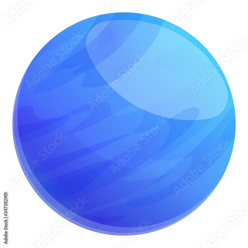 Blue space planet icon. Cartoon of blue space planet vector icon for web design isolated on white background