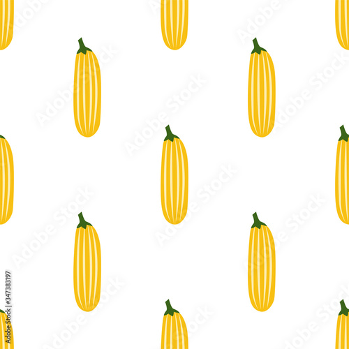 Cartoon Zucchini. Colored Seamless Vector Patterns