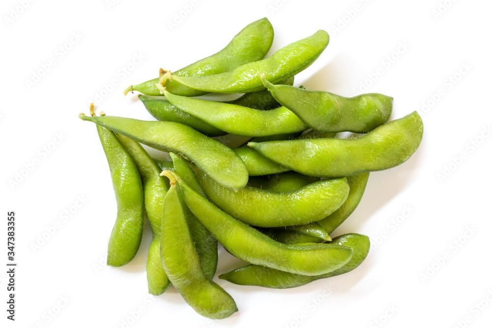Japanese Soybeans on white background Japanese Soybeans on white background