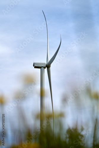 ecological windmills to generate electricity in a natural environment © Photoderox