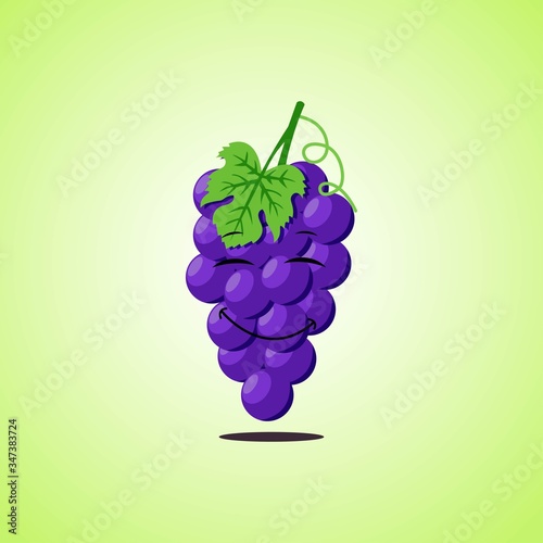 Purple Simple Smiling purple grapes with closed eyes