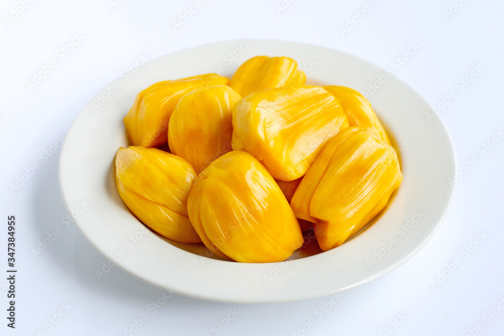 Ripe Jackfruit isolated on white background. Ripe Jackfruit isolated on white background.