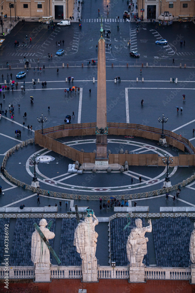 High angle view of Saint Peter Square, Rome, Italy