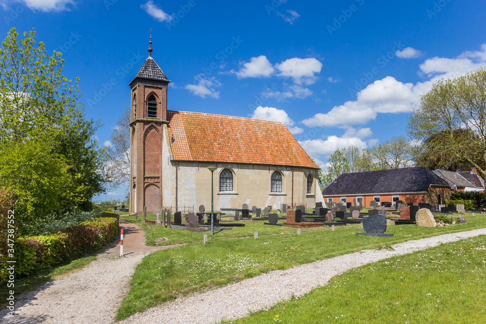 Historic church in the small village of Dorkwerd, Netherlands