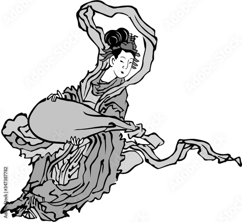浮世絵　七福神　その11　白黒