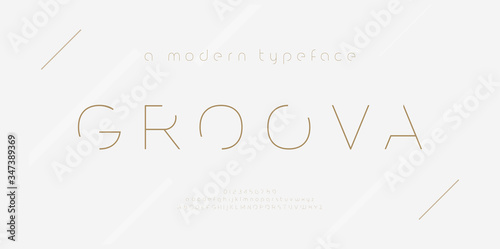 Abstract thin line font alphabet. Minimal modern fashion fonts and numbers. Typography typeface uppercase lowercase and number. vector illustration