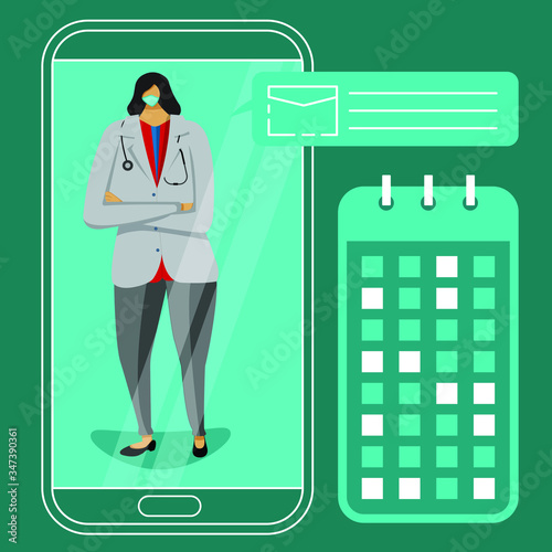 this is an illustration of the character of the female doctor profession, contact the doctor personally to arrange your consultation schedule.