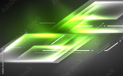 Dynamic neon shiny abstract background. Trendy abstract layout template for business or technology presentation, internet poster or web brochure cover, wallpaper