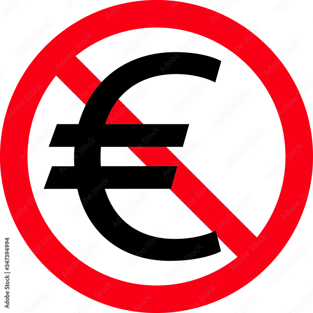 Euro ban sign, symbol, Vector illustration Euro ban sign, symbol, Vector illustration