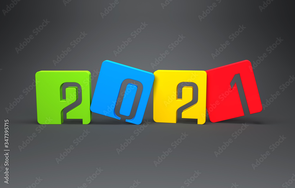 New Year 2021 Creative Design Concept - 3D Rendered Image