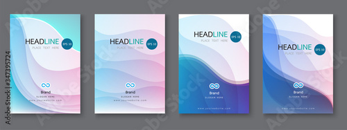 Set of abstract vector backgrounds with line waves Frame for text Modern Art graphics .Vector illustration.