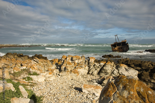 rusty wreck at the ocean