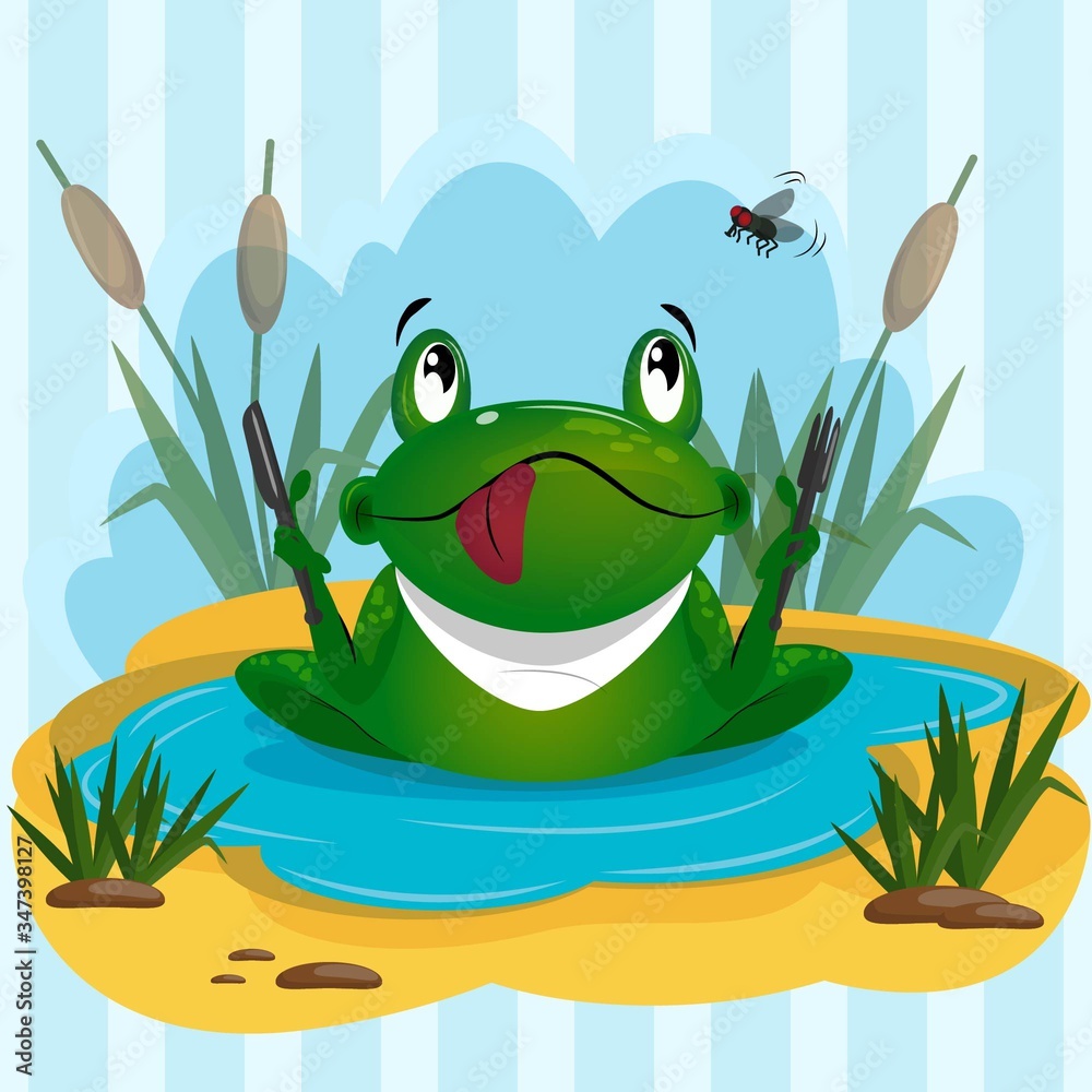 Fototapeta premium green frog on a leaf