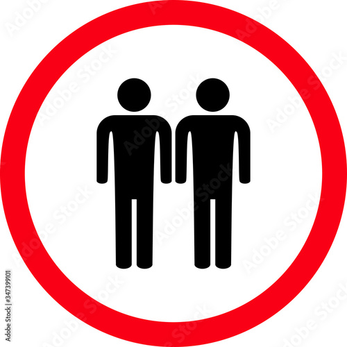 Two people sign, symbol, Vector illustration