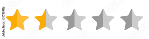 One and half stars, customer quality symbol, vector product rating review flat icon for hotel, restaurant etc