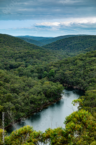 Australian bush landscape with river
