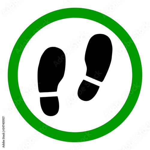 No shoes sign isolated on white background. Warning vector symbol. Graphic illustration