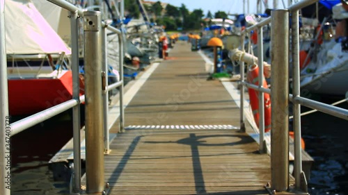 Boats in the marina on a summer day.