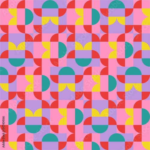 Wallpaper Mural Beautiful of Colorful Quarter Circle, Repeated, Abstract, Illustrator Pattern Wallpaper. Image for Printing on Paper, Wallpaper or Background, Covers, Fabrics Torontodigital.ca