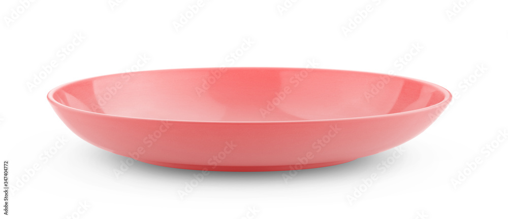 empty red bowl on white background empty red bowl on white background