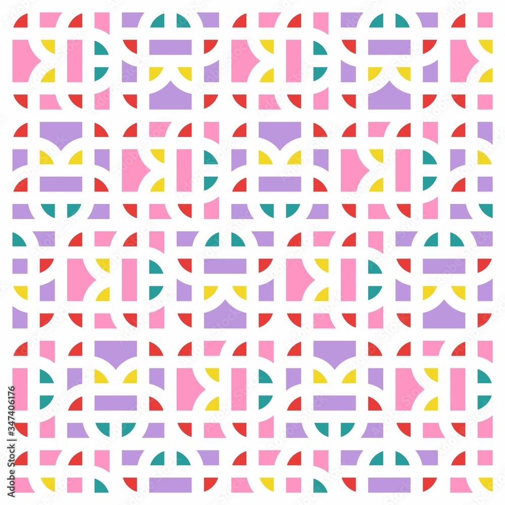 Beautiful of Colorful Rectangle and Quarter Circle, Repeated, Abstract, Illustrator Pattern Wallpaper. Image for Printing on Paper, Wallpaper or Background, Covers, Fabrics Beautiful of Colorful Rectangle and Quarter Circle, Repeated, Abstract, Illustrator Pattern Wallpaper. Image for Printing on Paper, Wallpaper or Background, Covers, Fabrics