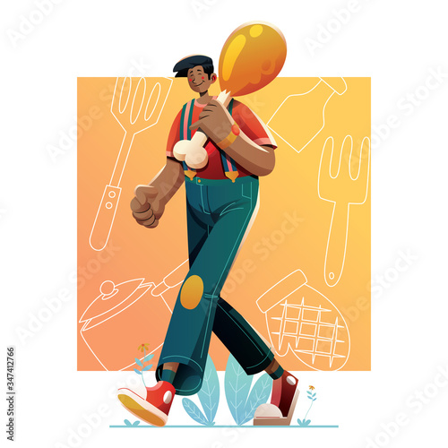 Food Lovers Carry Fried Chicken