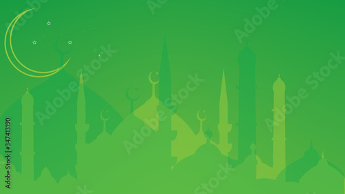 green mosque background vector illustration