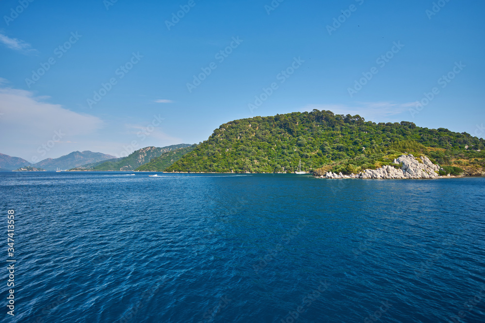 Rocky mountain Islands in the Bay of Marmaris. Seascape Rocky mountain Islands in the Bay of Marmaris. Seascape