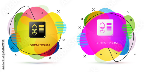 Color X-ray shots icon isolated on white background. Abstract banner with liquid shapes. Vector Illustration