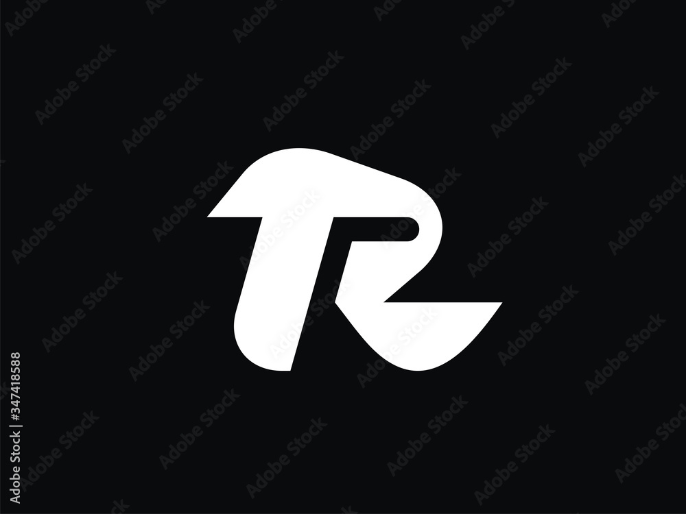Vector template letter R. The design of the sign in a geometric style. Vector template letter R. The design of the sign in a geometric style.