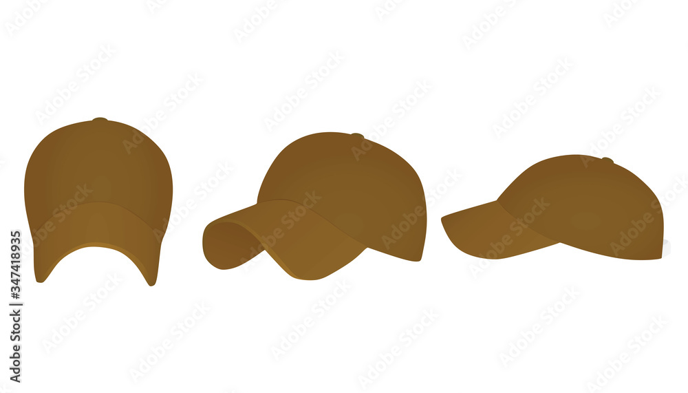 Brown baseball cap. vector illustration