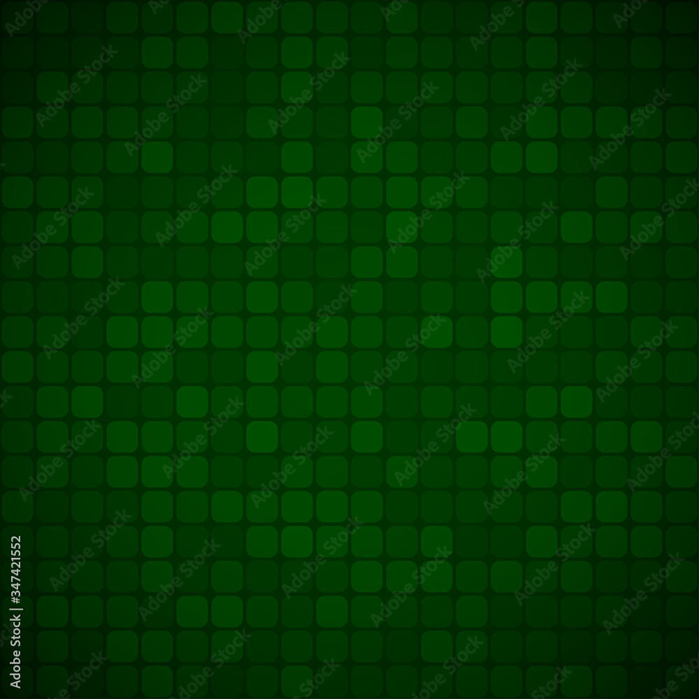 Abstract background of small squares or pixels in dark green colors Abstract background of small squares or pixels in dark green colors