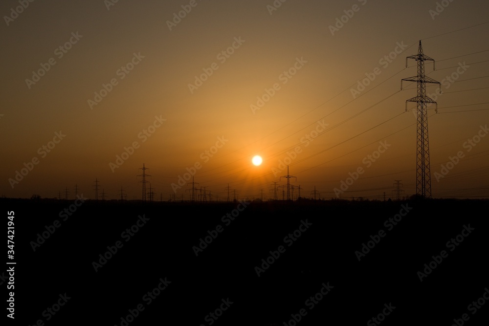 Spring sunset in Czech Republic