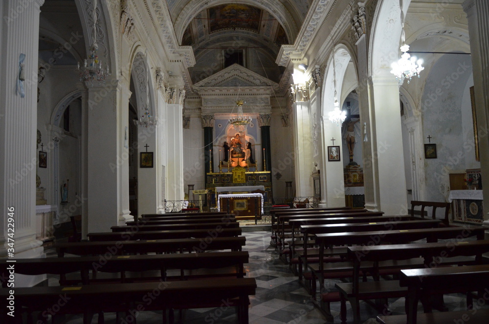 Interior of Church of Sambuca city, Sicily (Italy)