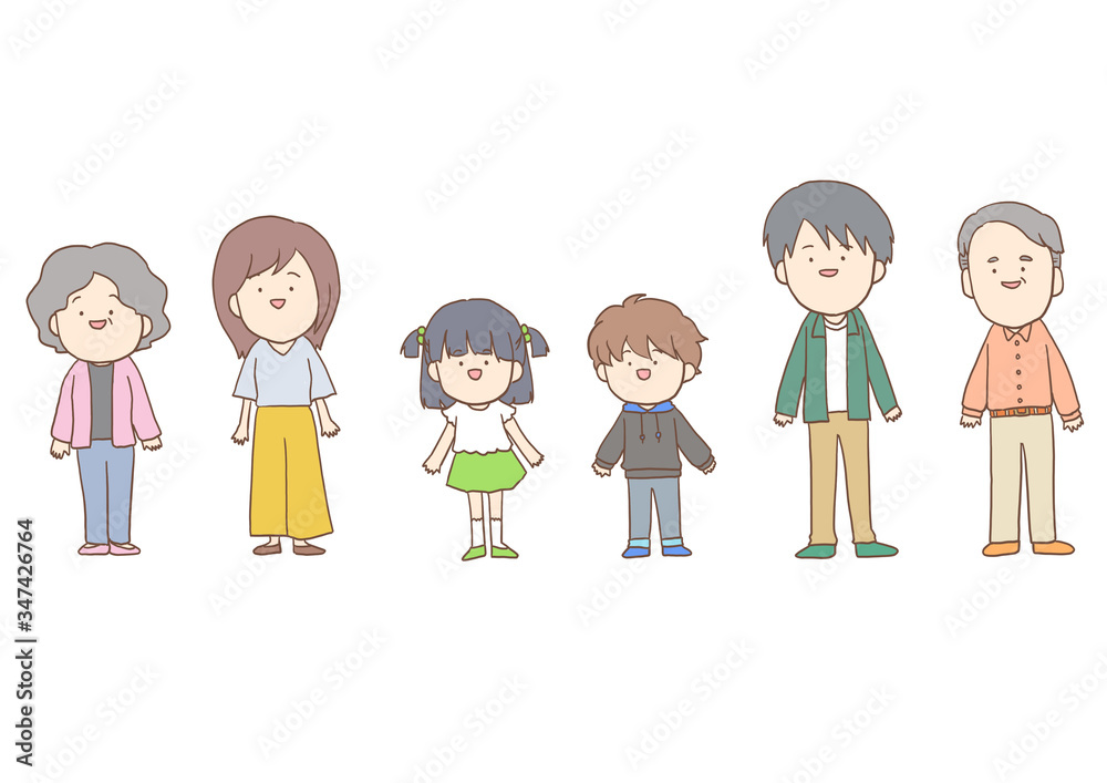 つかれたいらすと 笑顔の6人家族 つかれたいらすと 笑顔の6人家族