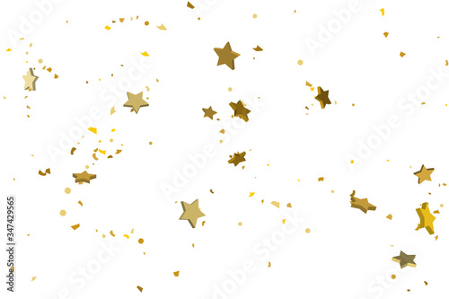 Gold volumetric star-confetti