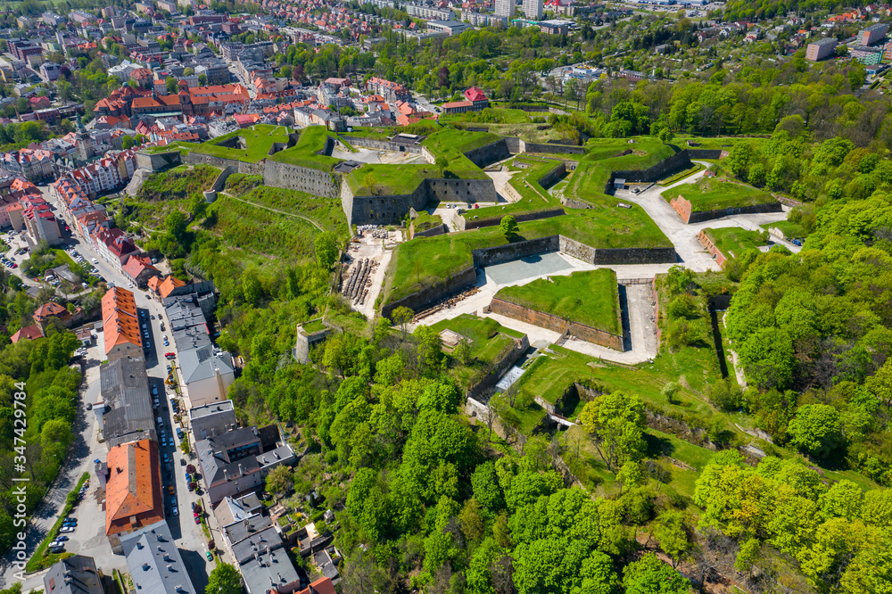 Klodzko Fortress - aerial view. Klodzko, Lower Silesia, Poland.
