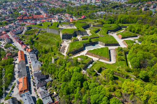 Klodzko Fortress - aerial view. Klodzko, Lower Silesia, Poland.