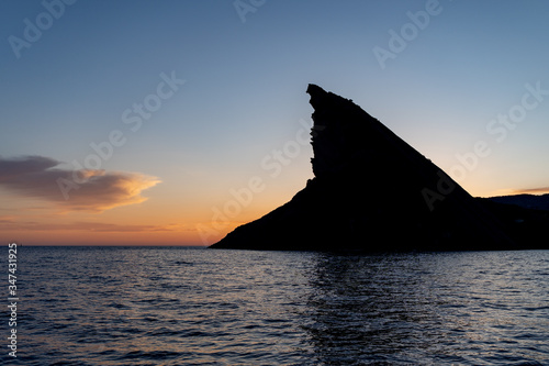 Couché de soleil sur le Bec de l'Aigle de La Ciotat et l'île verte