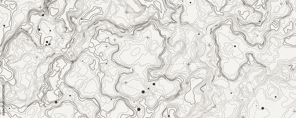 Naklejka premium Abstract topographic map. Topo contour map background concept