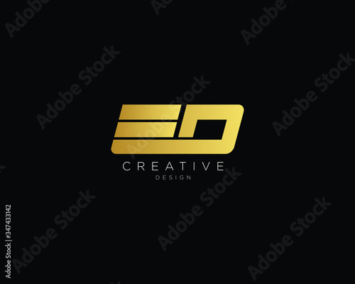 Alphabet letter ED Logo Design Icon
