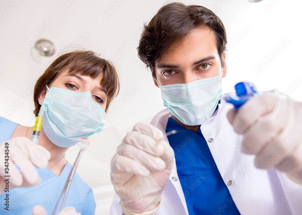 Concept of treating teeth at dentists Concept of treating teeth at dentists